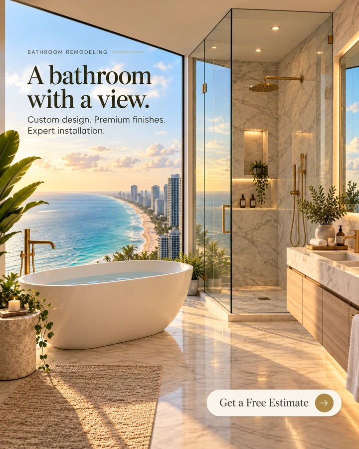 Bathroom Remodeling — A Bathroom With a View: ванная комната с видом на океан.